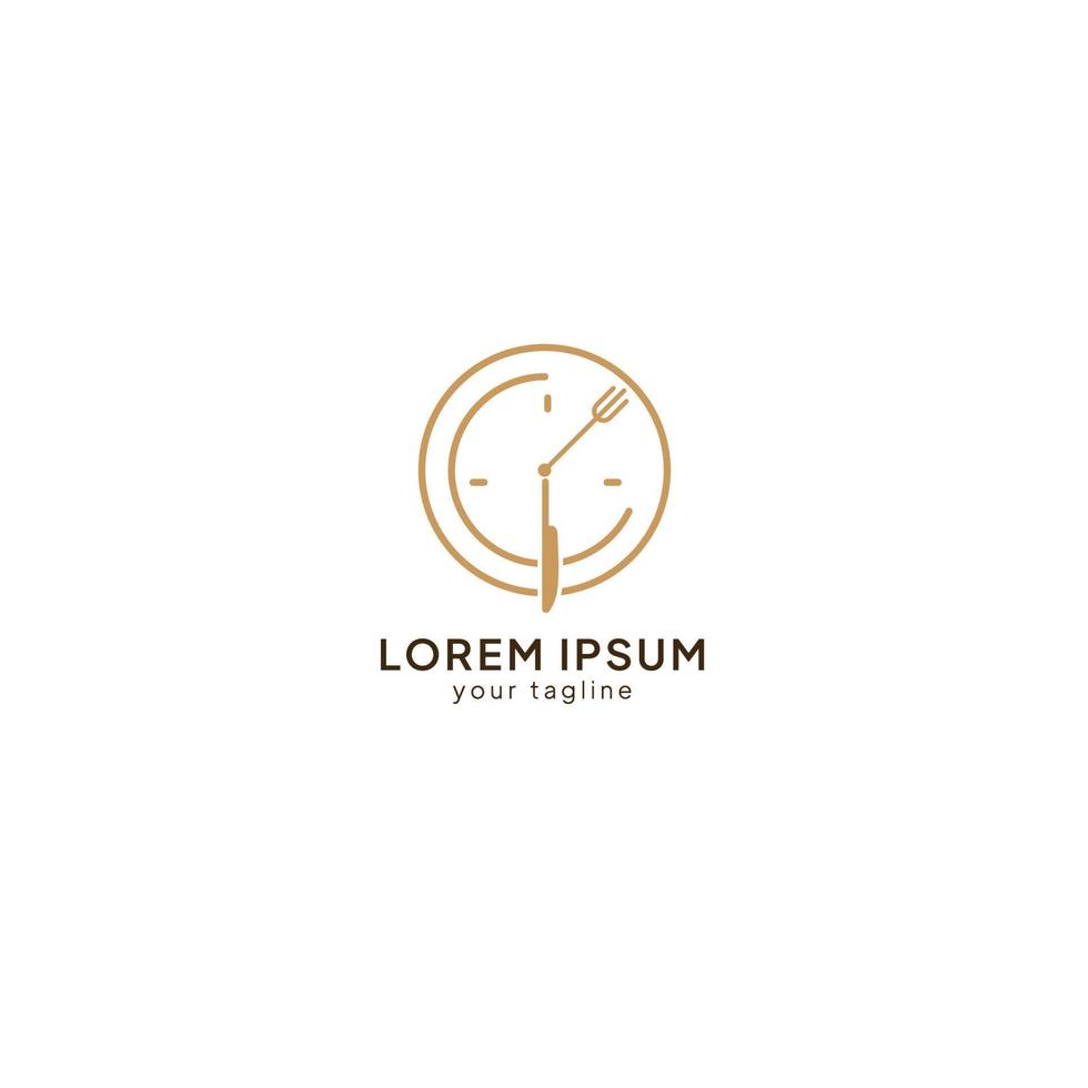 vector logo illustration with food and time concept