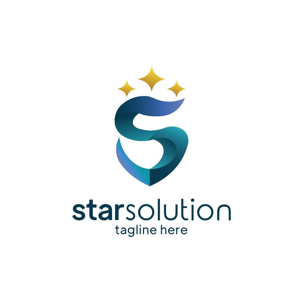 Creative Letter S Logo Vector, Solution Star, Problem Solving Star Logo for Business Logo. vector