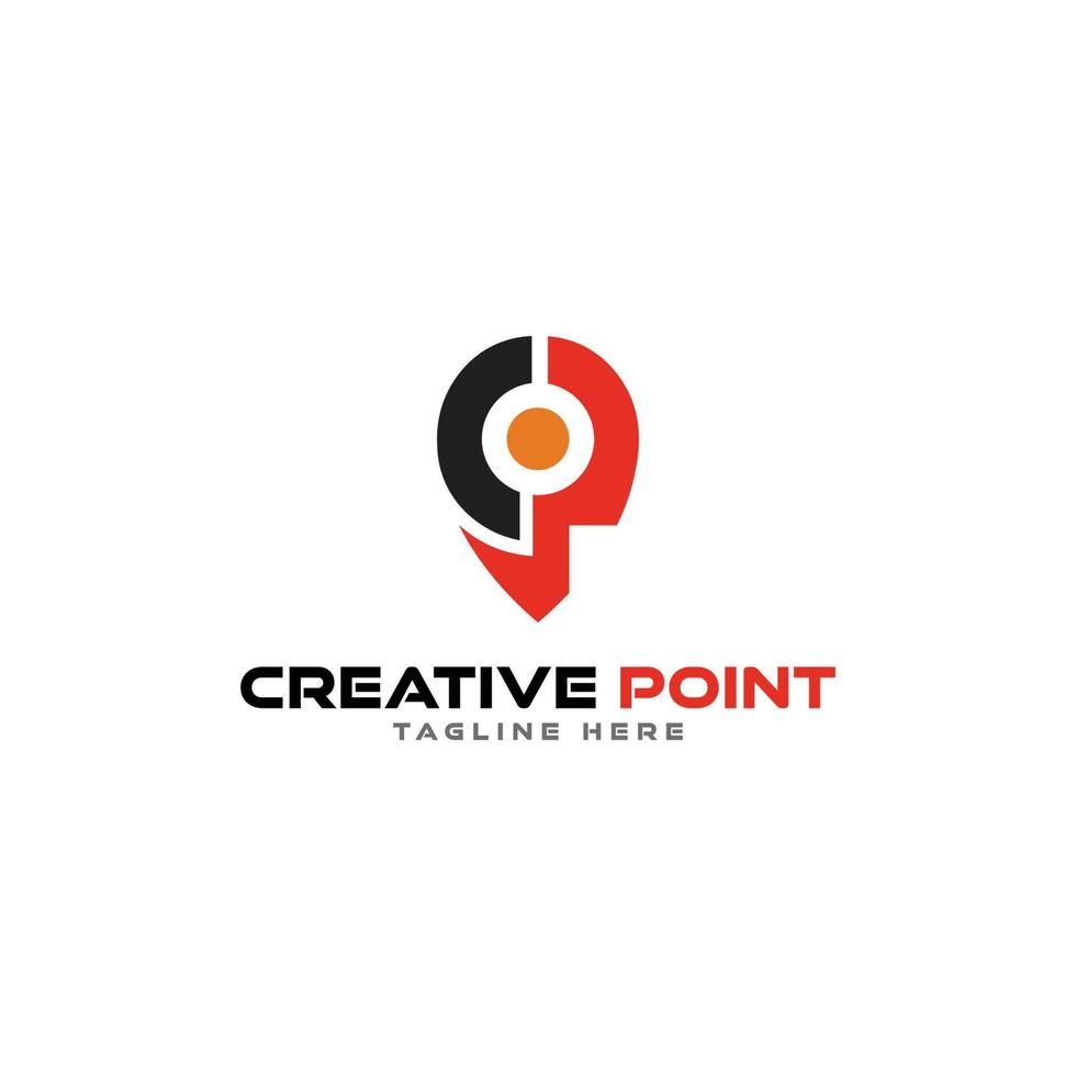 Vector creative point logo, with initials symbols C and P.