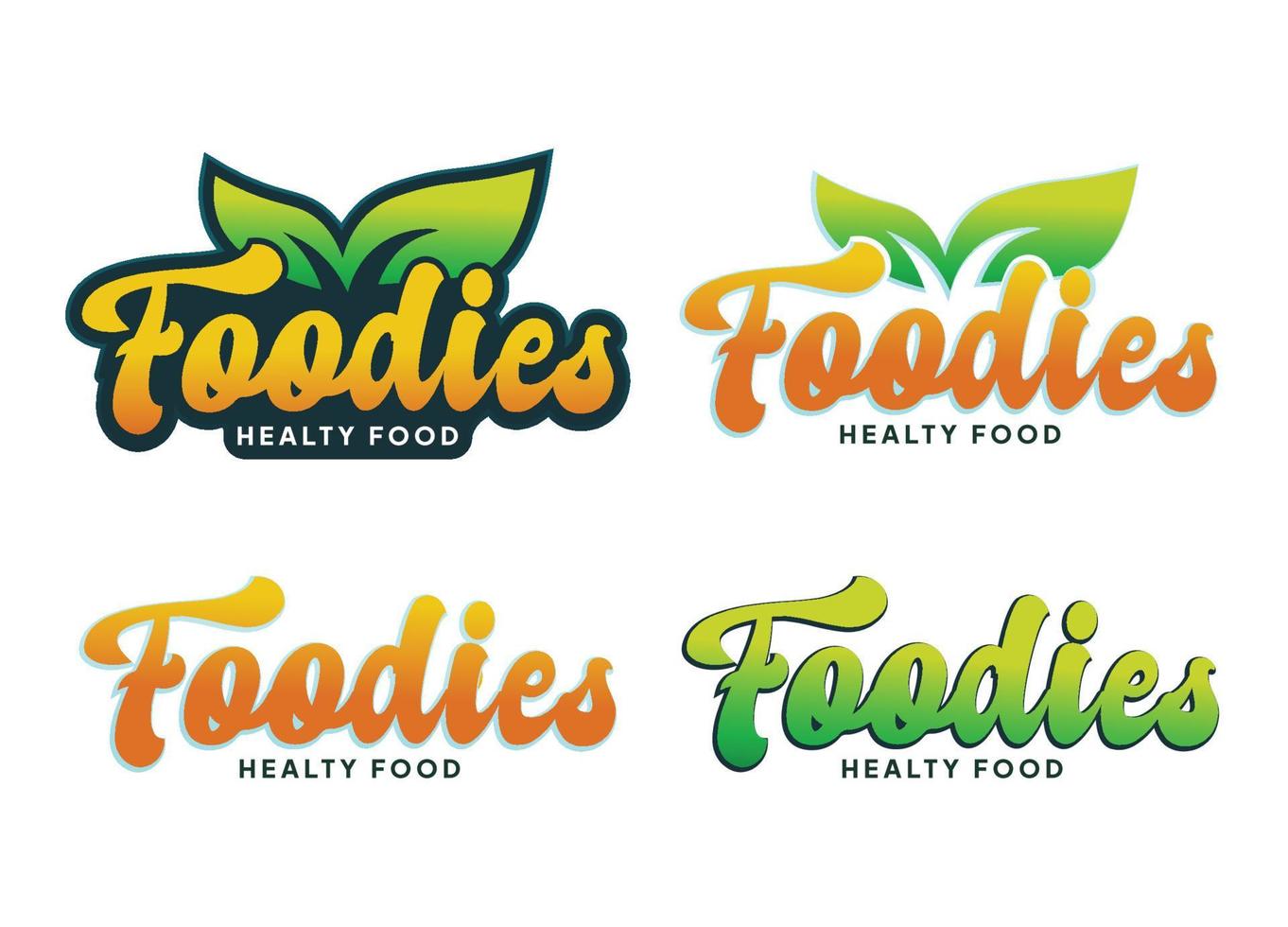 Set Template Foodies Healthy Food Vector