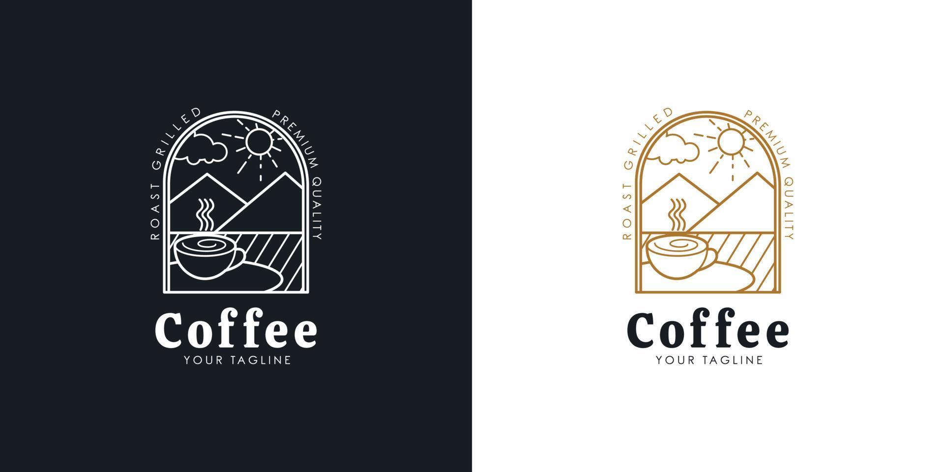 Logo with the concept of a retro coffee vector