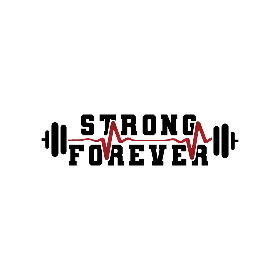 Strong Forever Typography Template Icon Vector