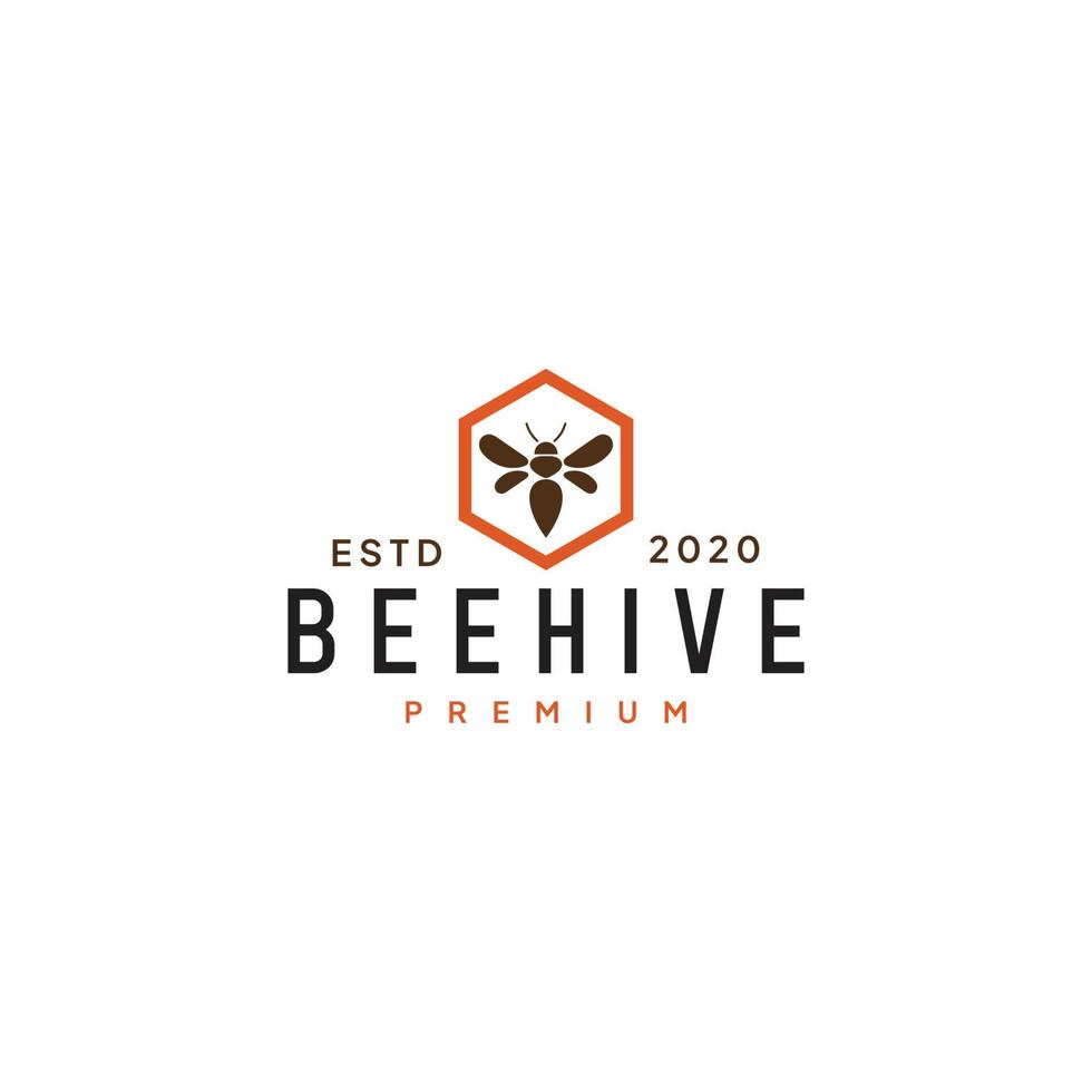 Beehive vintage logo template vector