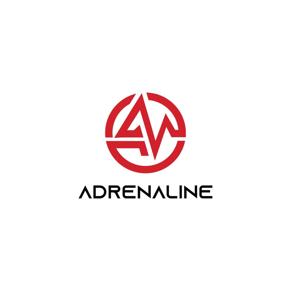 logotipo creativo del círculo de adrenalina - vector del logotipo de la letra a