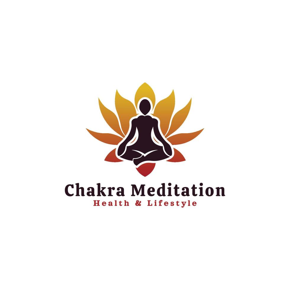 vector de logotipo profesional de meditación de chakra