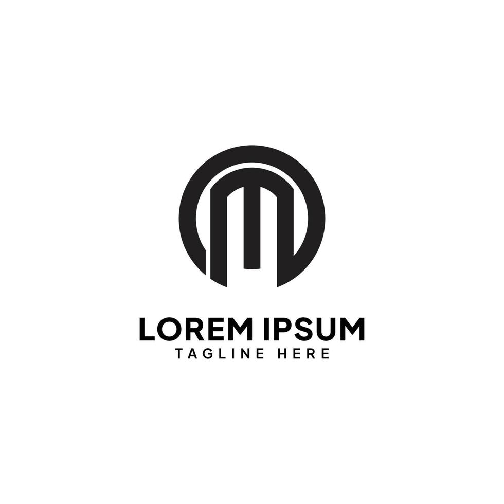 círculo con vector de diseño de logotipo de letra m