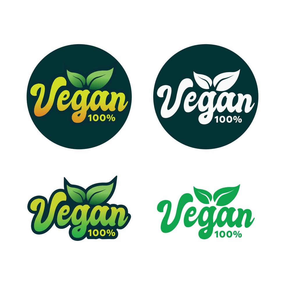 Set Template Vegan Healthy Food Vector