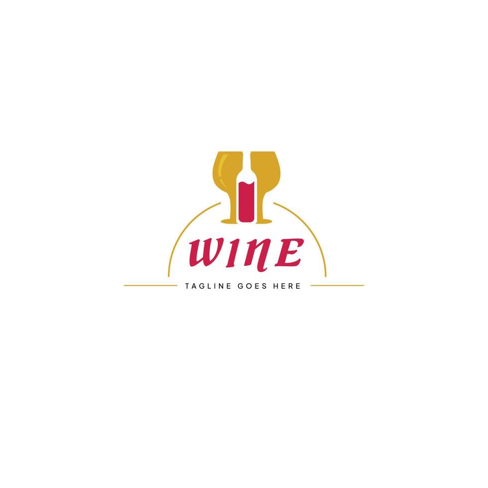 logotipo de vector de vino en estilo retro