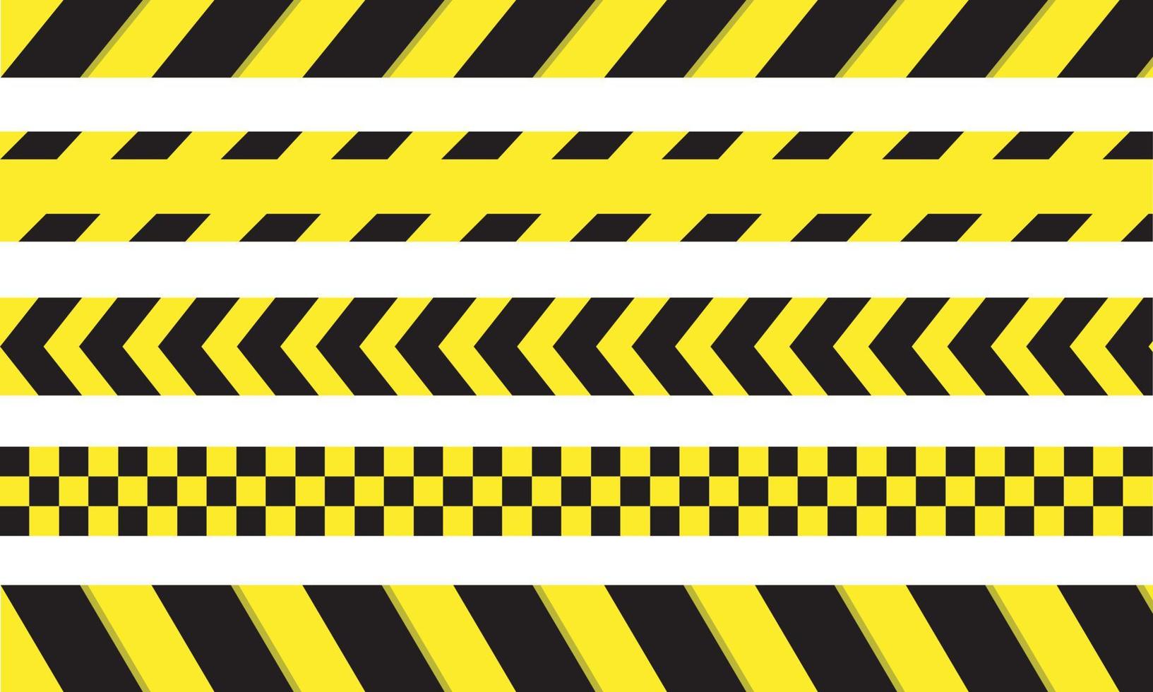 Crime line tape. Police danger caution vector yellow barrier. Not cross security line. Simple design.