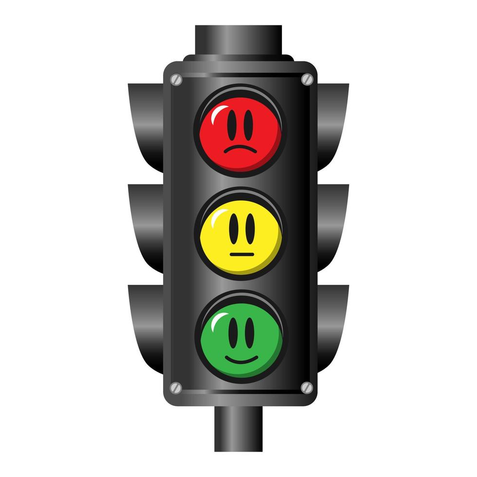 traffic light illustration with expression vector