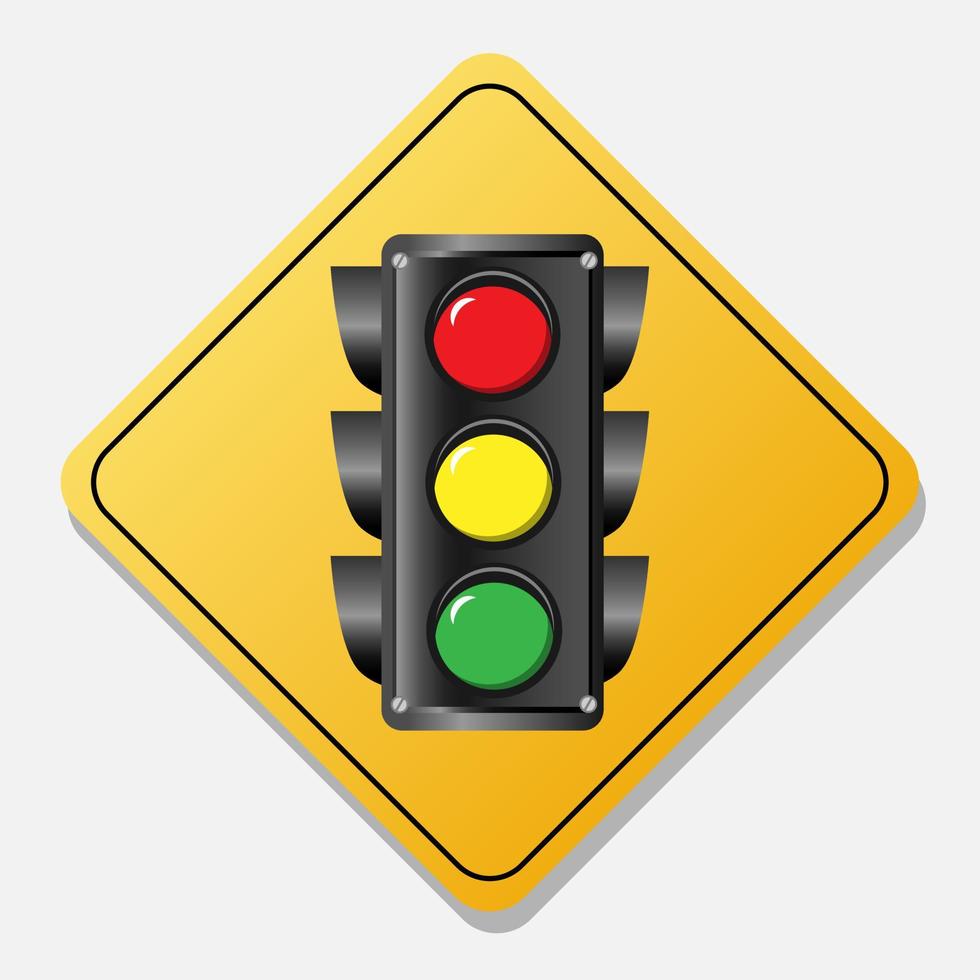 traffic light sign. with the diamond portal in the back. traffic symbol. vector