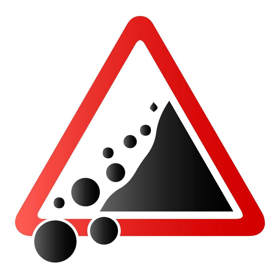 landslide-prone road sign. road traffic sign symbol. vector