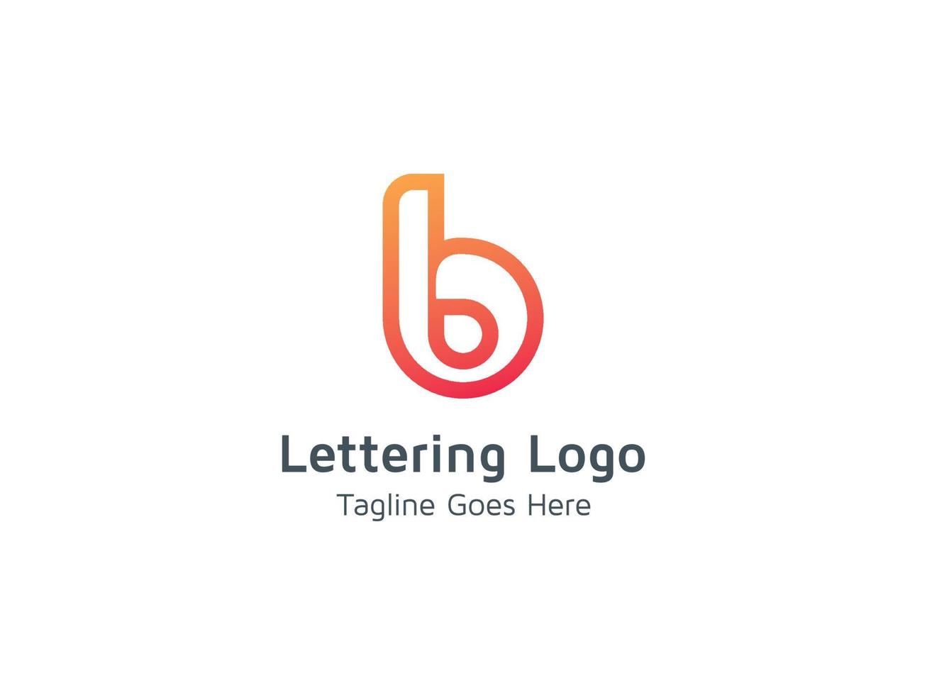 Lettering B Logo Template Design Simple Color Clear Free Pro vector