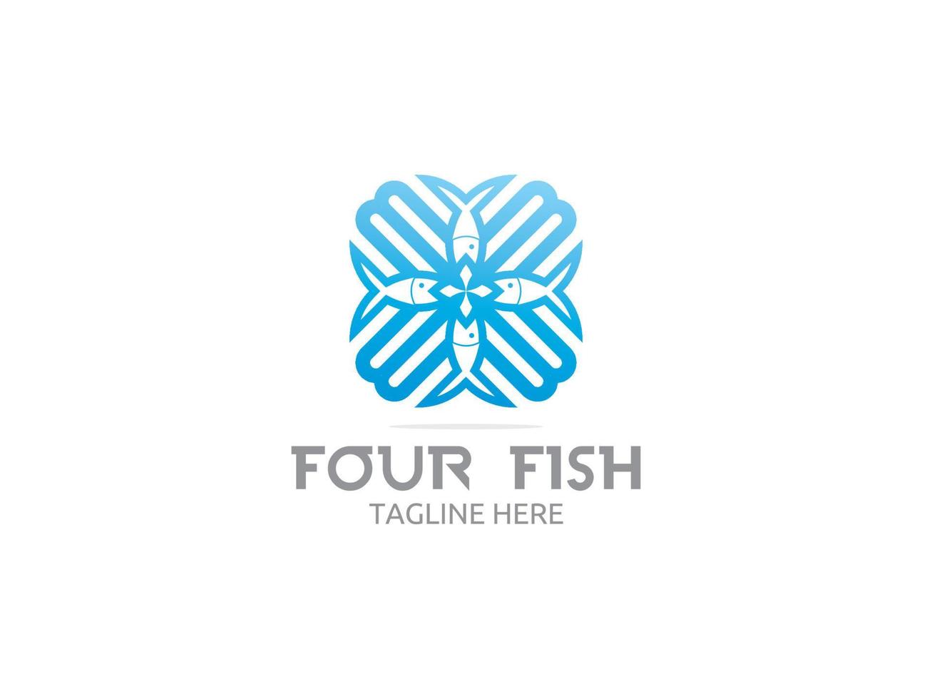 Four Fish Logo Template Free vector