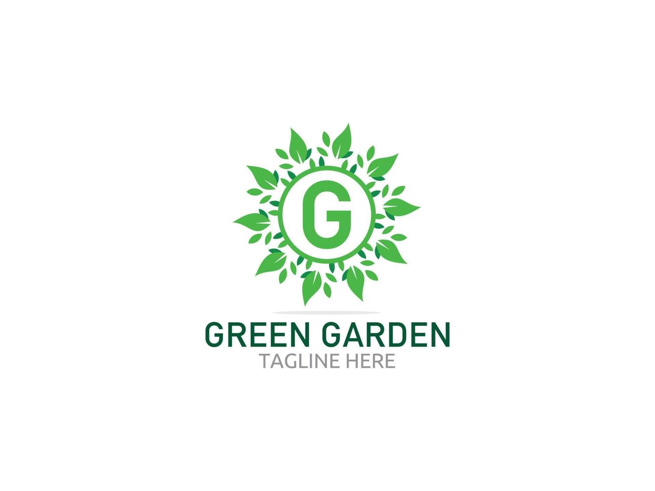 Natural Green Garden Leaf Logo Template Free vector