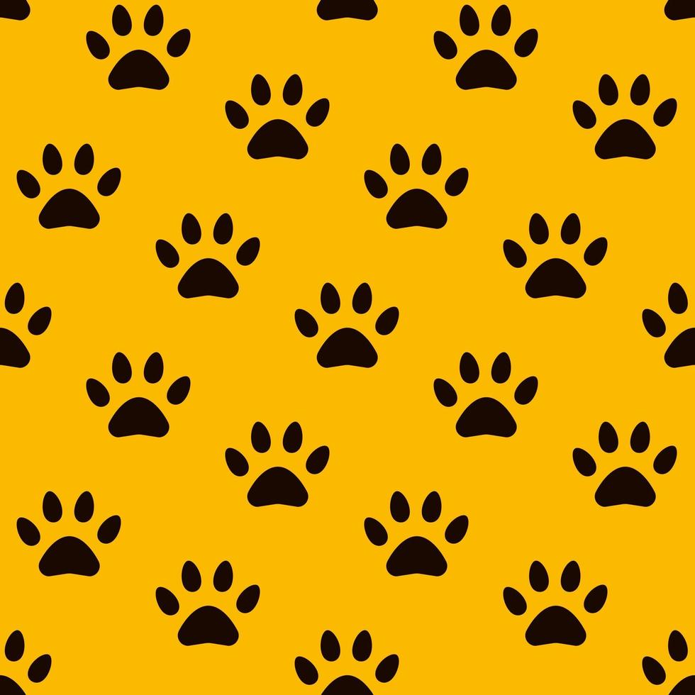Cat paw print seamless pattern vector