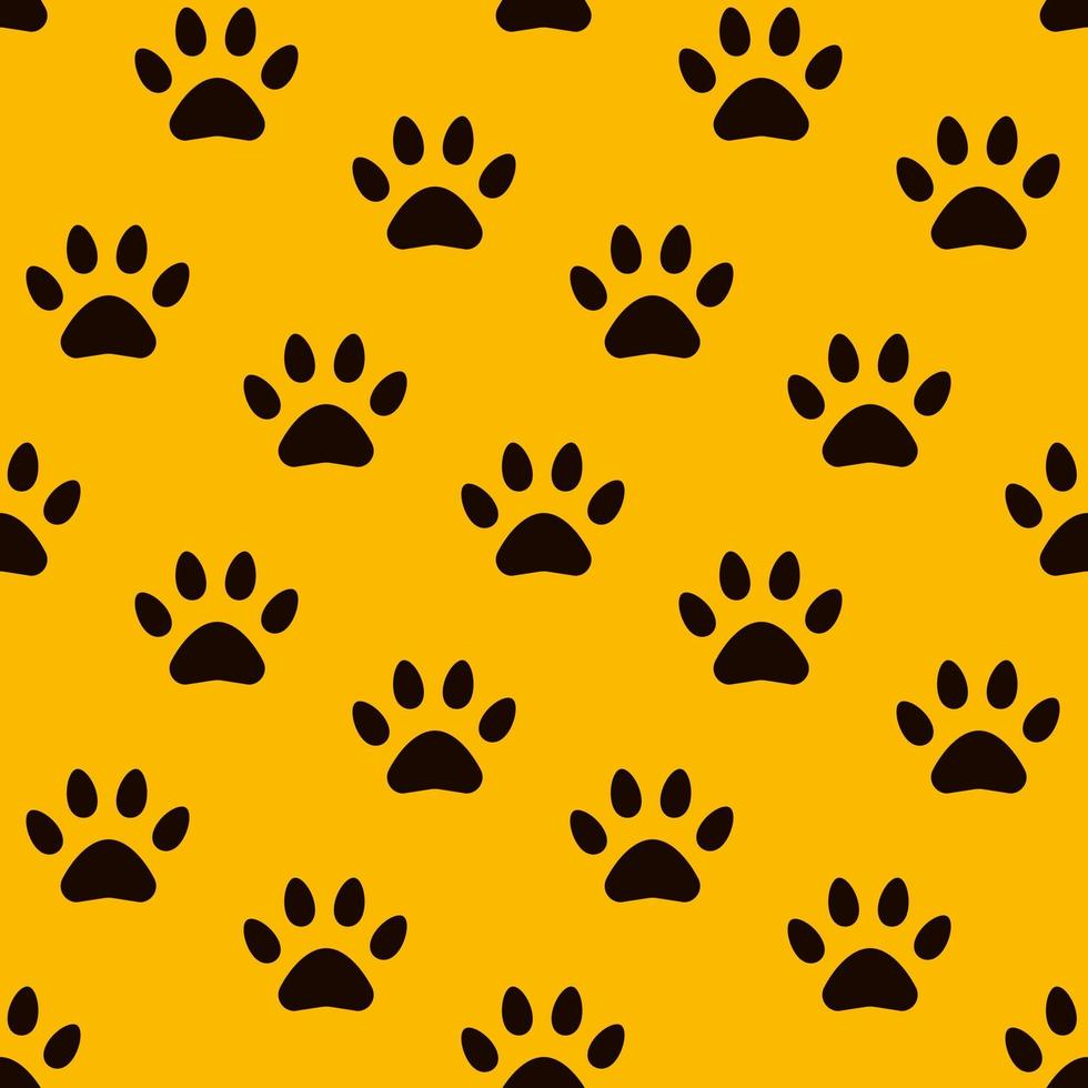 Cat paw print seamless pattern vector