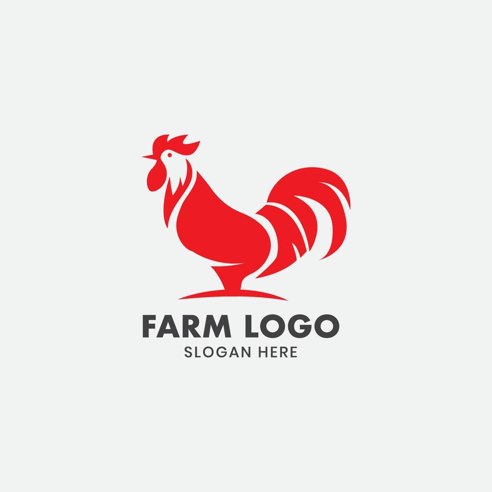 Rooster logo vector icon illustration, chicken logo template