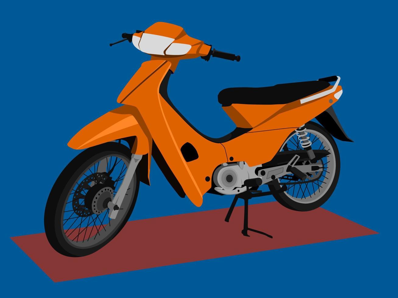 moto clásica vectorial con color amarillo dorado. vector