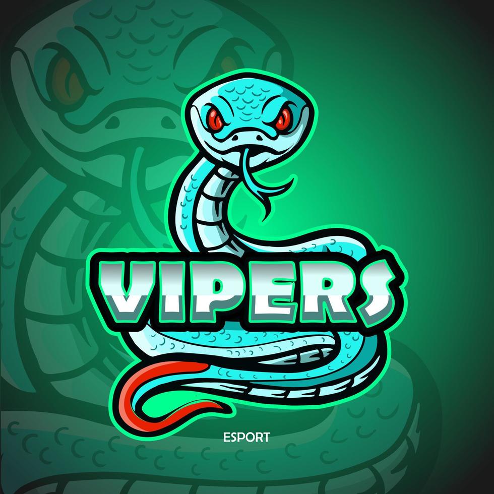 Viper snake esport logo mascot design vector