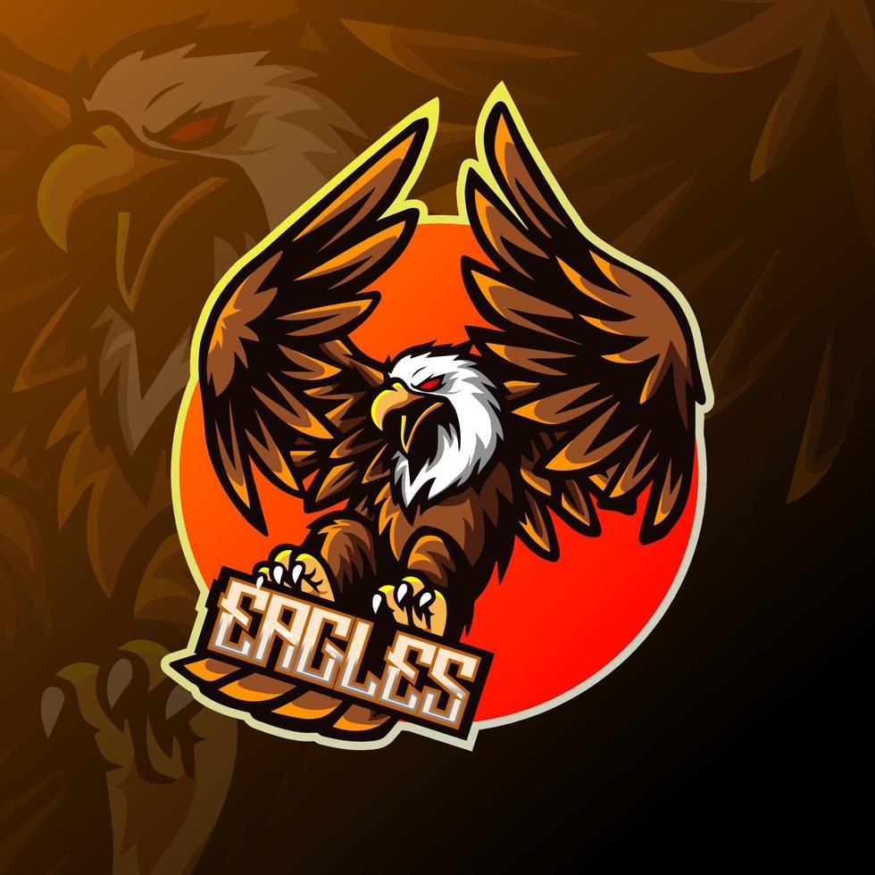 diseño del logo del esport deportivo de la mascota del águila. vector