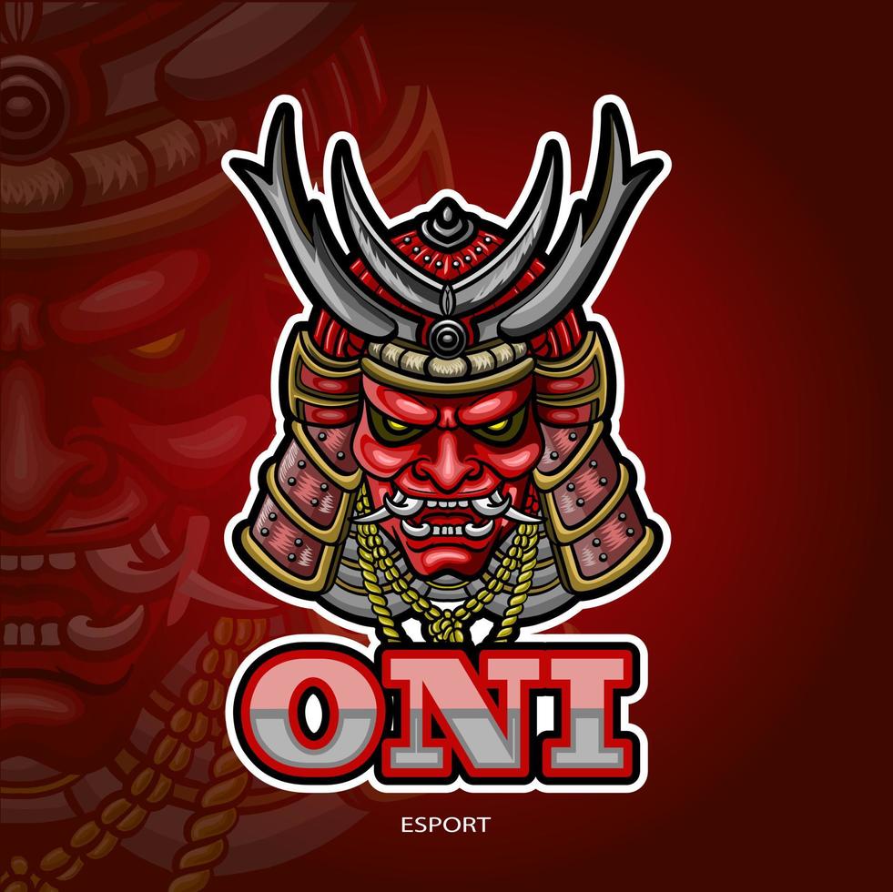 diseño de mascota de logotipo de esport de máscara oni vector