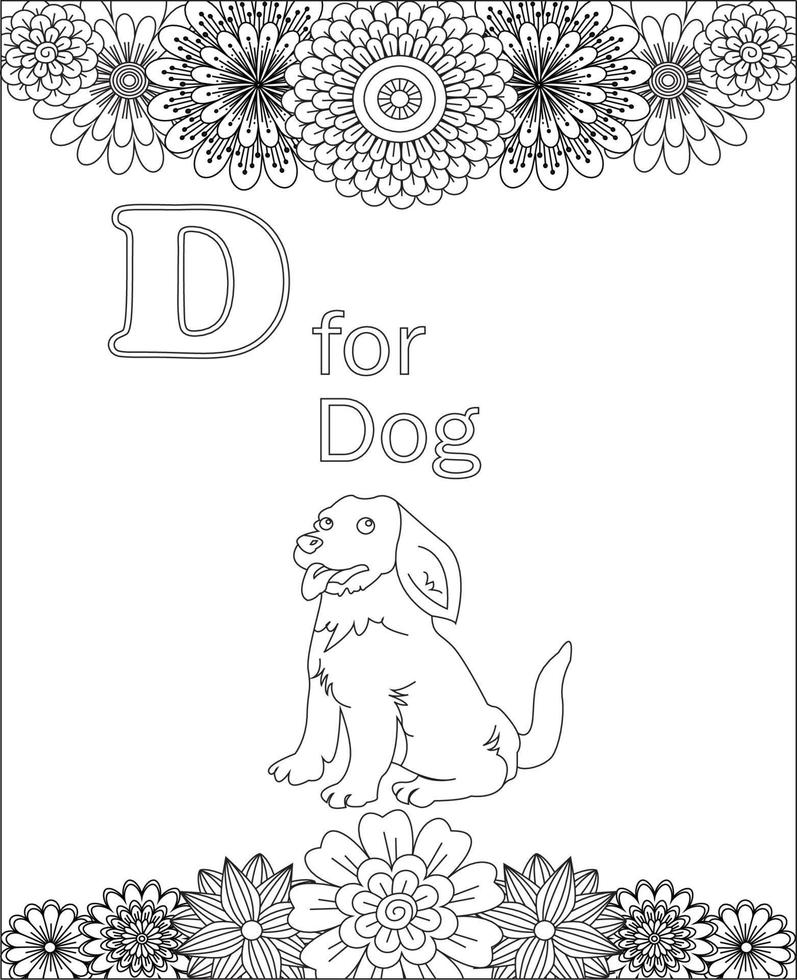 Animal Coloring Page Design vector