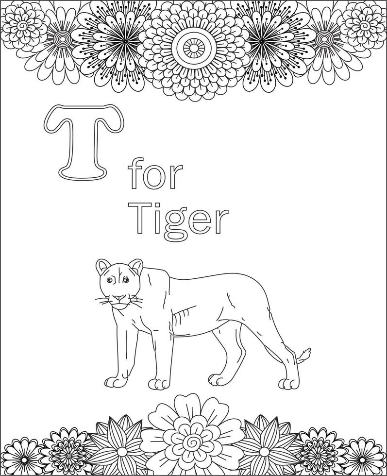 Animal coloring Page Design vector