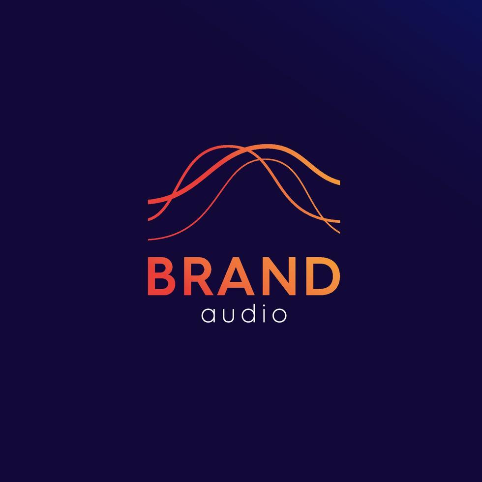 illustration of sound wave design logo with modern style and lines vector