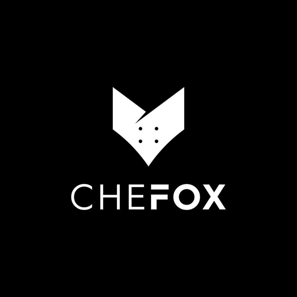 illustration of the unique logo design of the chef and the fox, with a touch of luxury logo design style vector