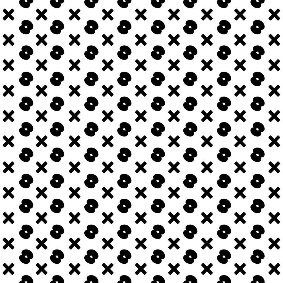 memphis style simple vector xo pattern ,Grunge texture with symbols of zero and cross.