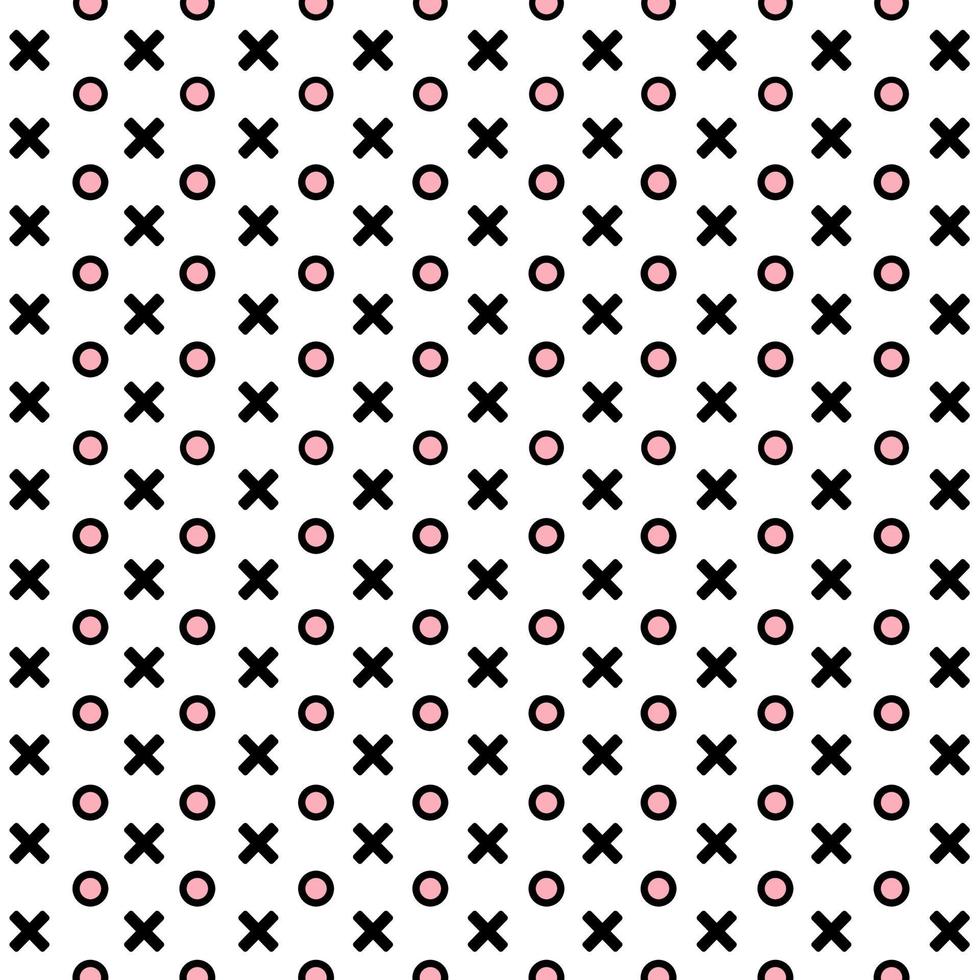 memphis style simple vector xo pattern ,Grunge texture with symbols  of zero and cross.