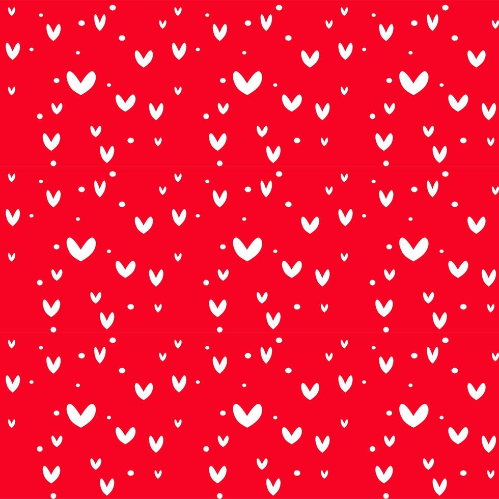 corazones repetitivos, puntos redondos y la palabra amor escrita a mano para el fondo. vector