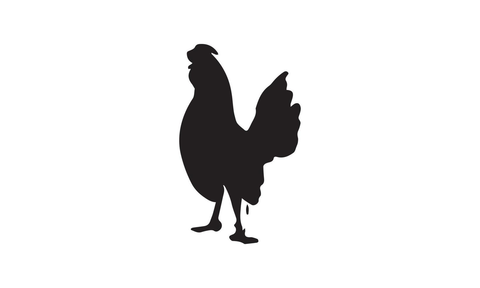 diseño de ilustración de vector de pollo en blanco y negro