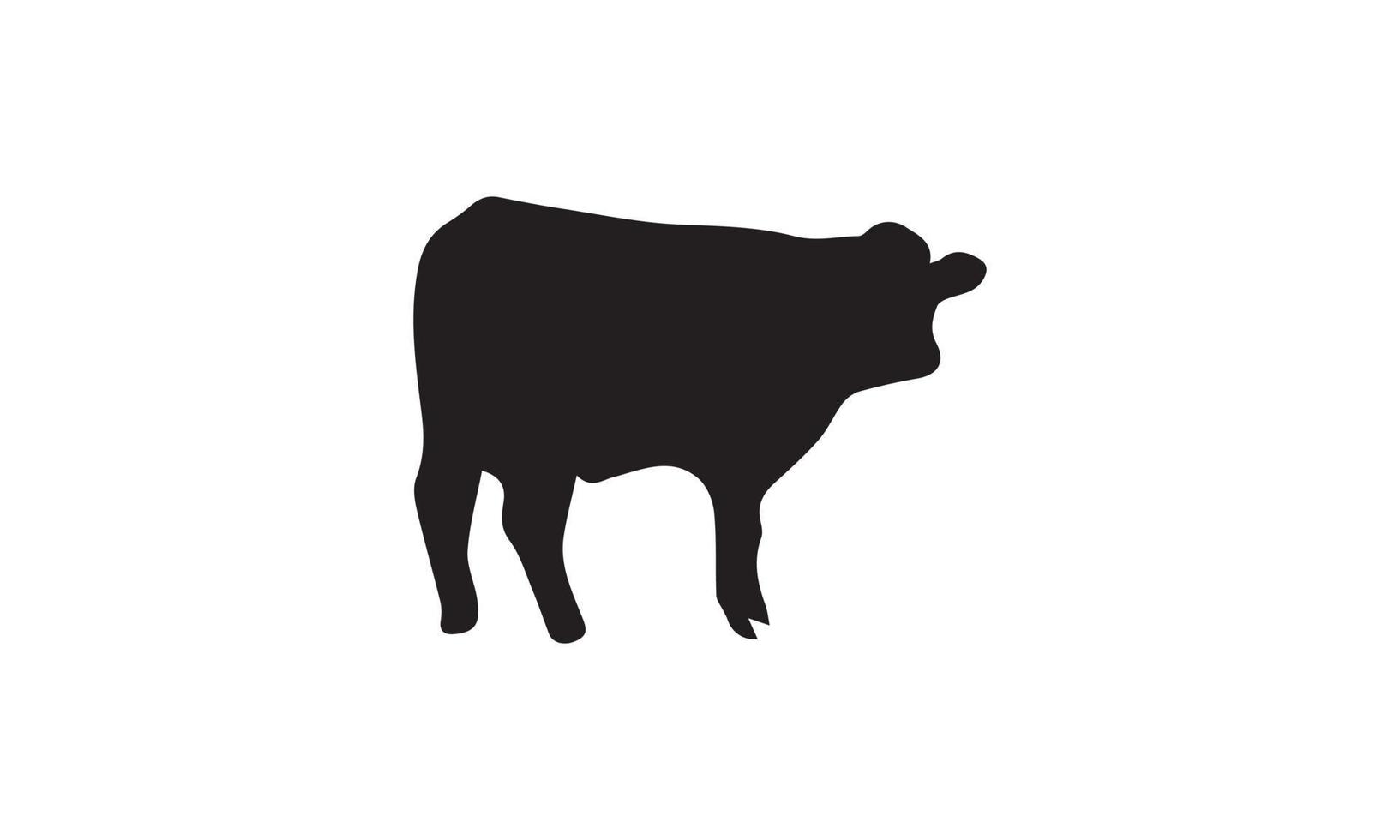 diseño de ilustración de vector de vaca en blanco y negro