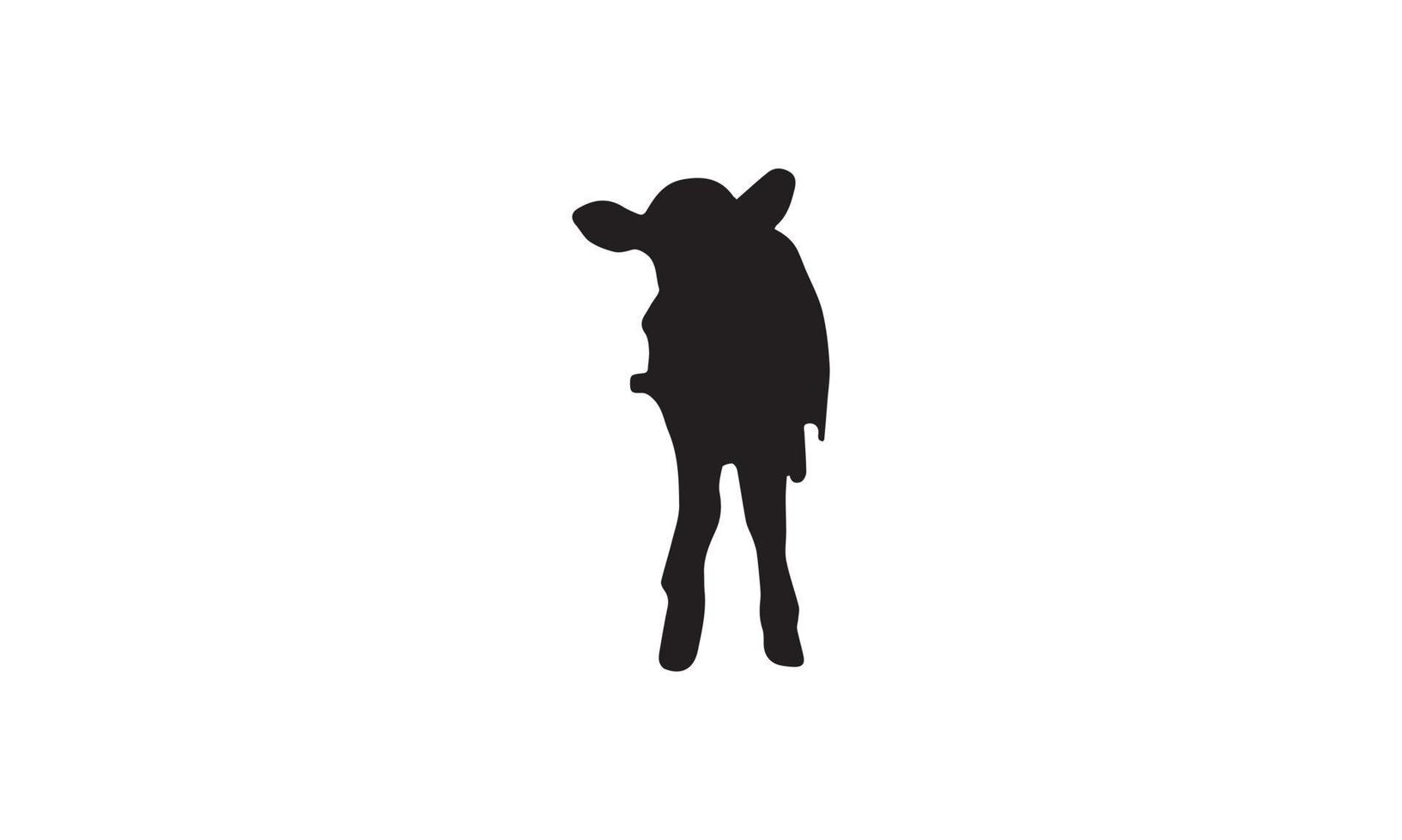 diseño de ilustración de vector de vaca en blanco y negro