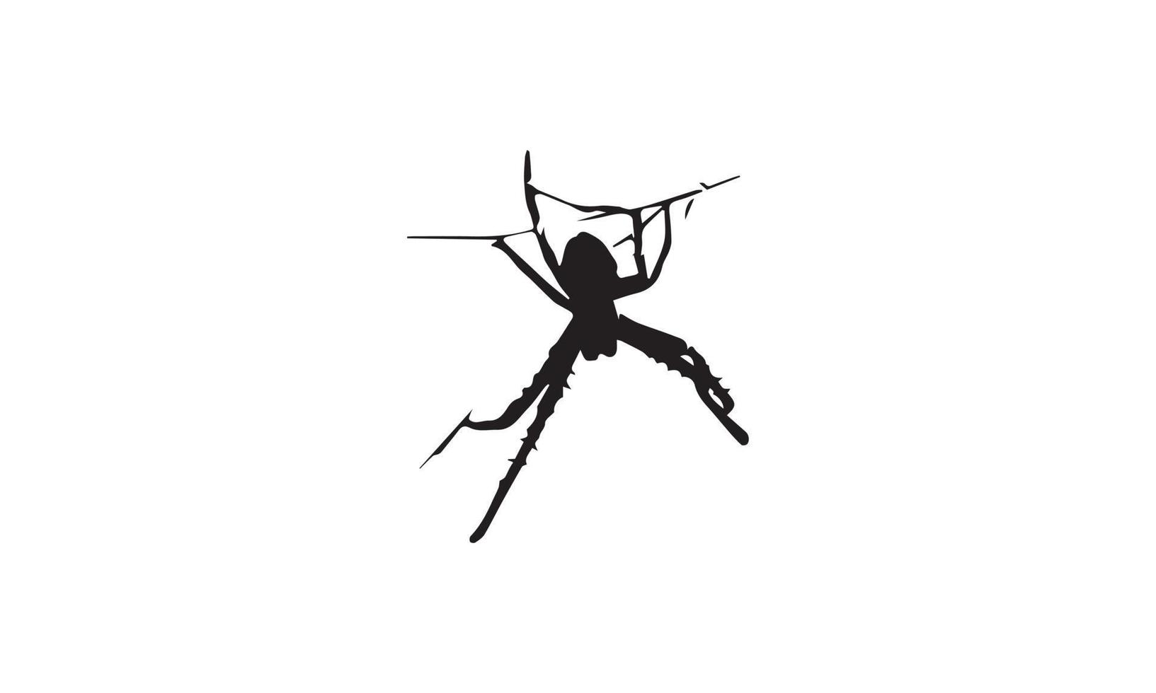 diseño de ilustración de vector de araña en blanco y negro