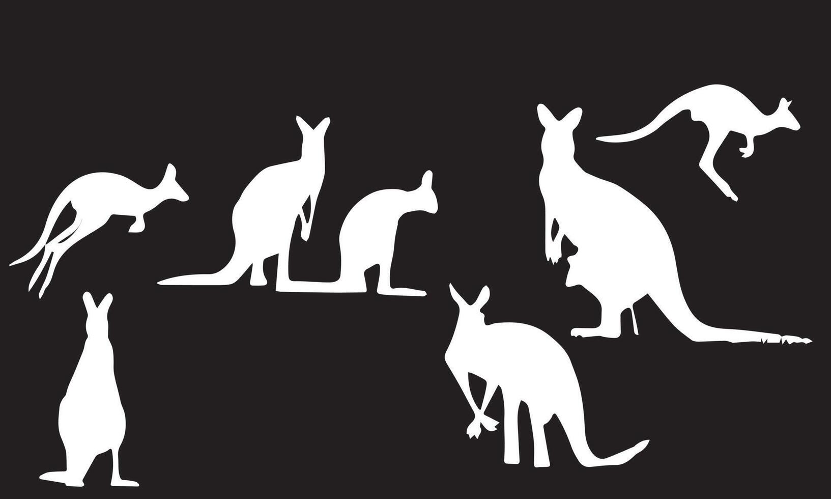 collection of kangaroo vector illustration design