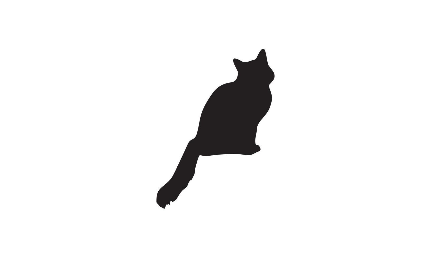 diseño de ilustración de vector de gato en blanco y negro