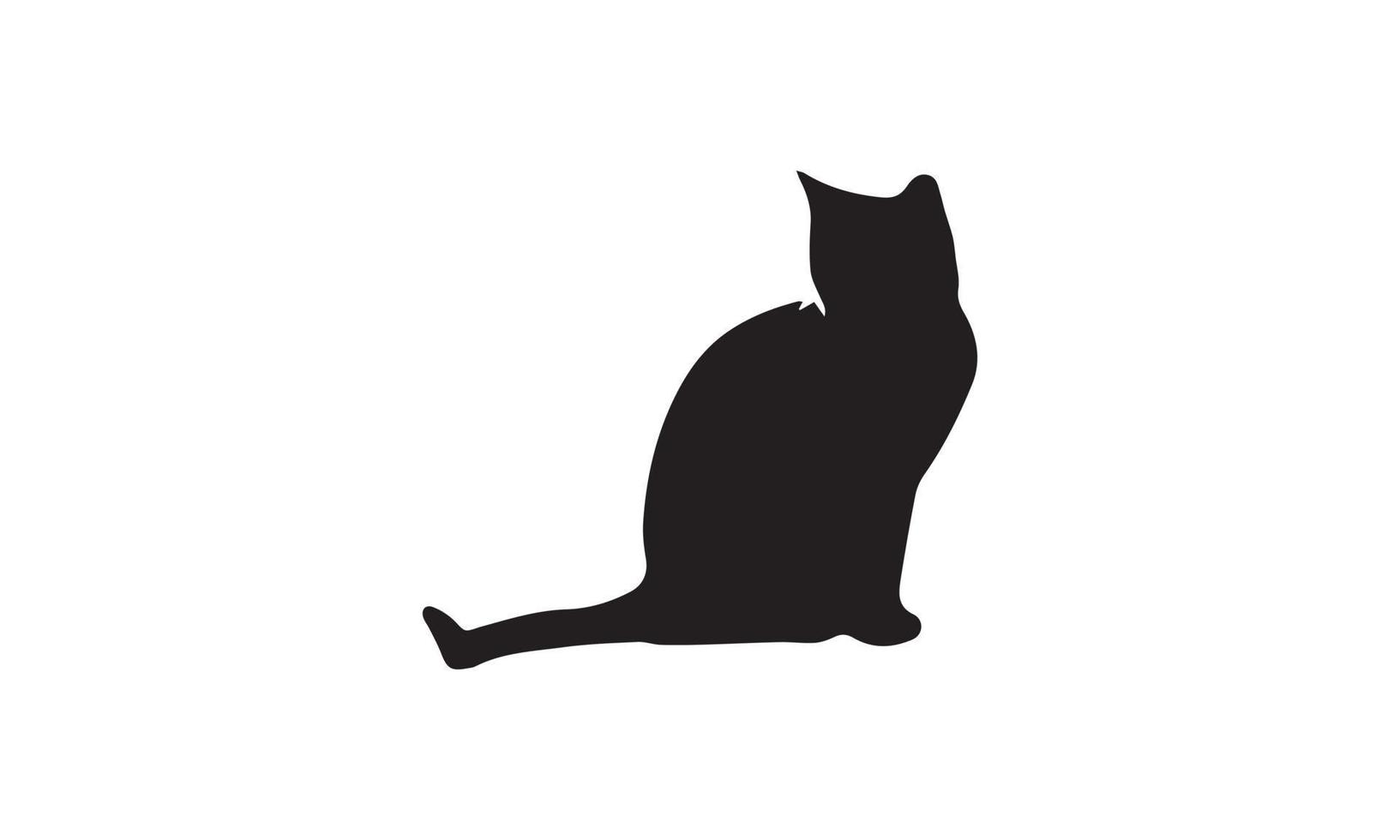 diseño de ilustración de vector de gato en blanco y negro