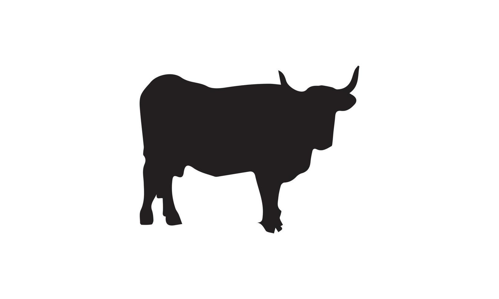 diseño de ilustración de vector de vaca en blanco y negro