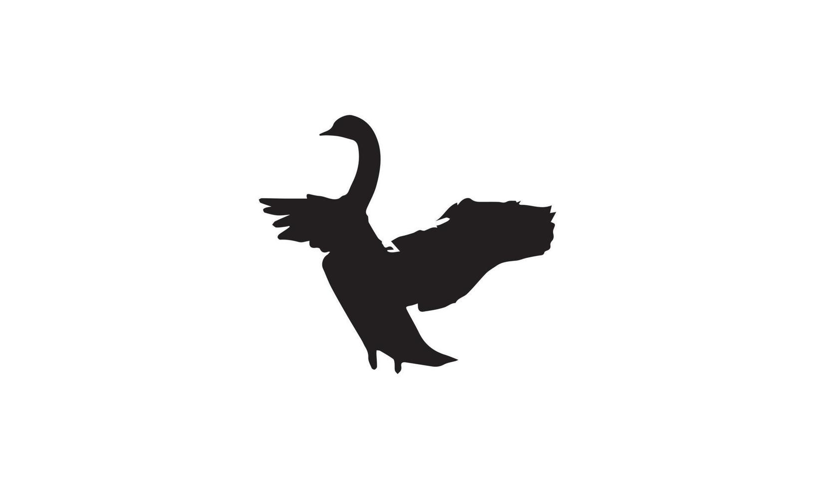 cisne vector ilustración diseño blanco y negro