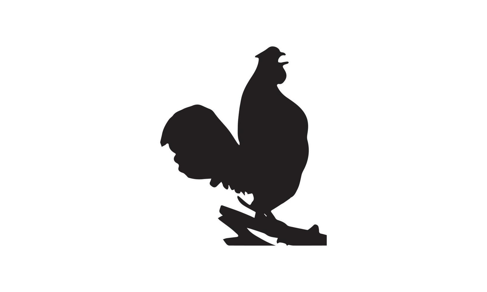 diseño de ilustración de vector de pollo en blanco y negro