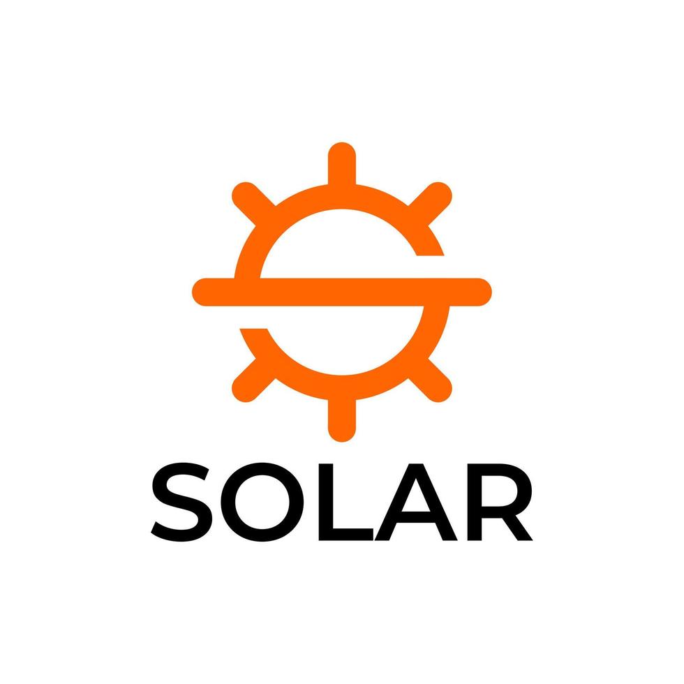 logotipo de energía solar. plantilla de diseño de logotipo de sol. Bueno para cualquier empresa con un tema solar. vector