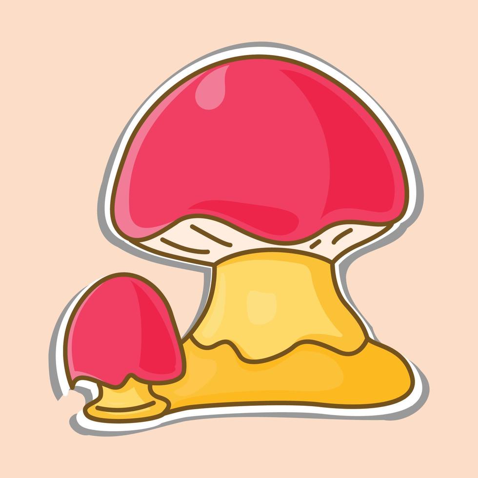 Mushroom sticker design vector illustration