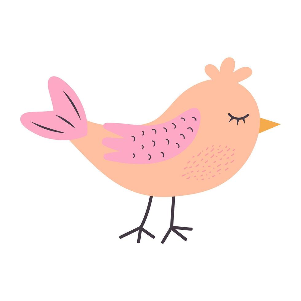 Cute bird. Cartoon character. vector