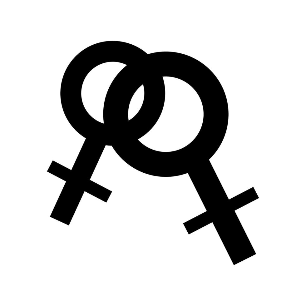 Two female characters.The love between women.LGBT.LGBTQ person at work.Female sign.Sex symbol.Vector illustration vector