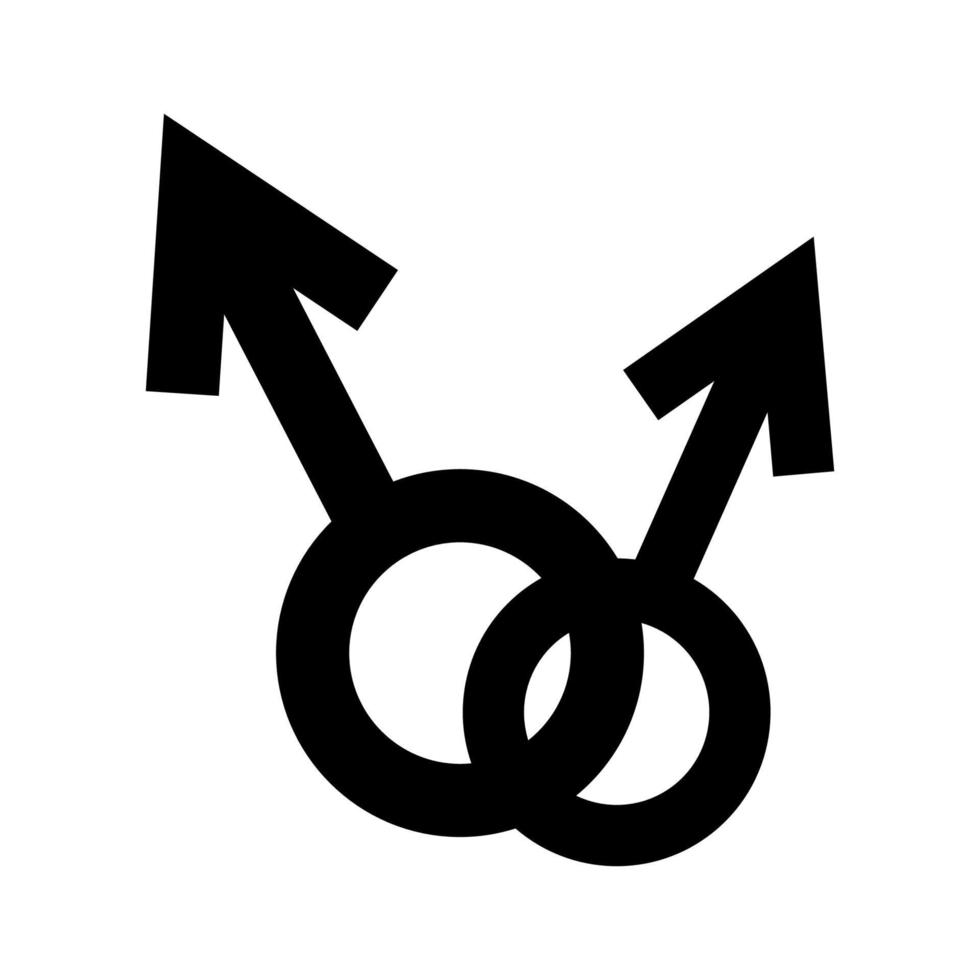 Two male characters.Love between men.LGBT.LGBTQ person at work.Male sign.Sex symbol.Vector illustration vector