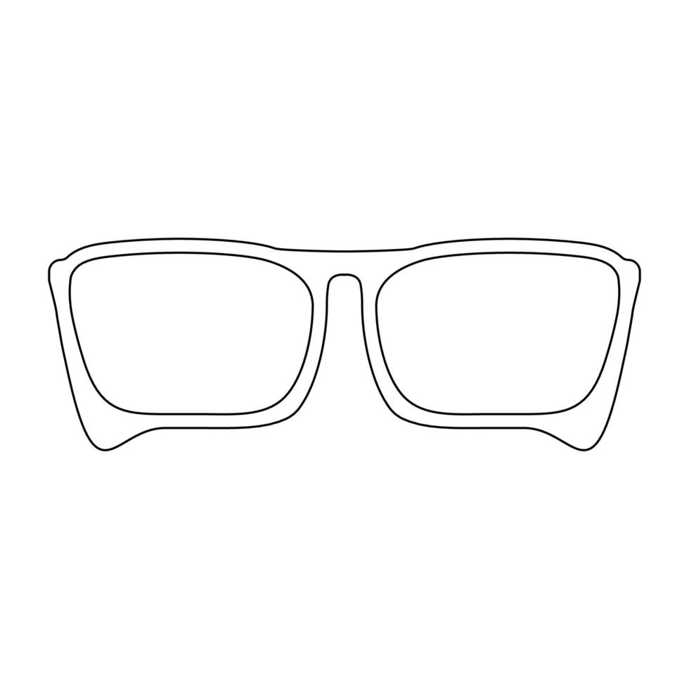 Sunglasses with a contour.White frame of stylish square-shaped glasses