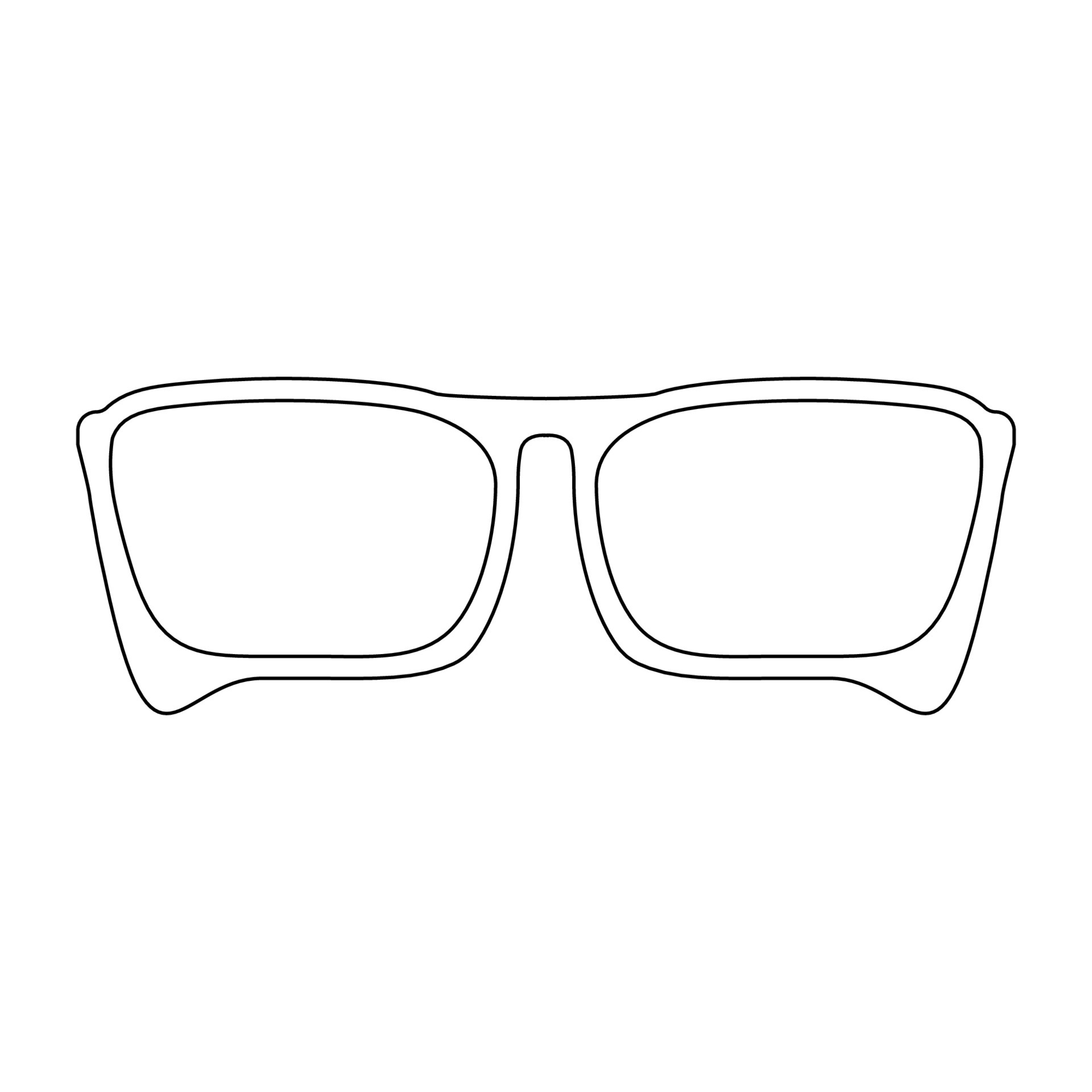 Sunglasses with a contour.White frame of stylish square-shaped glasses ...